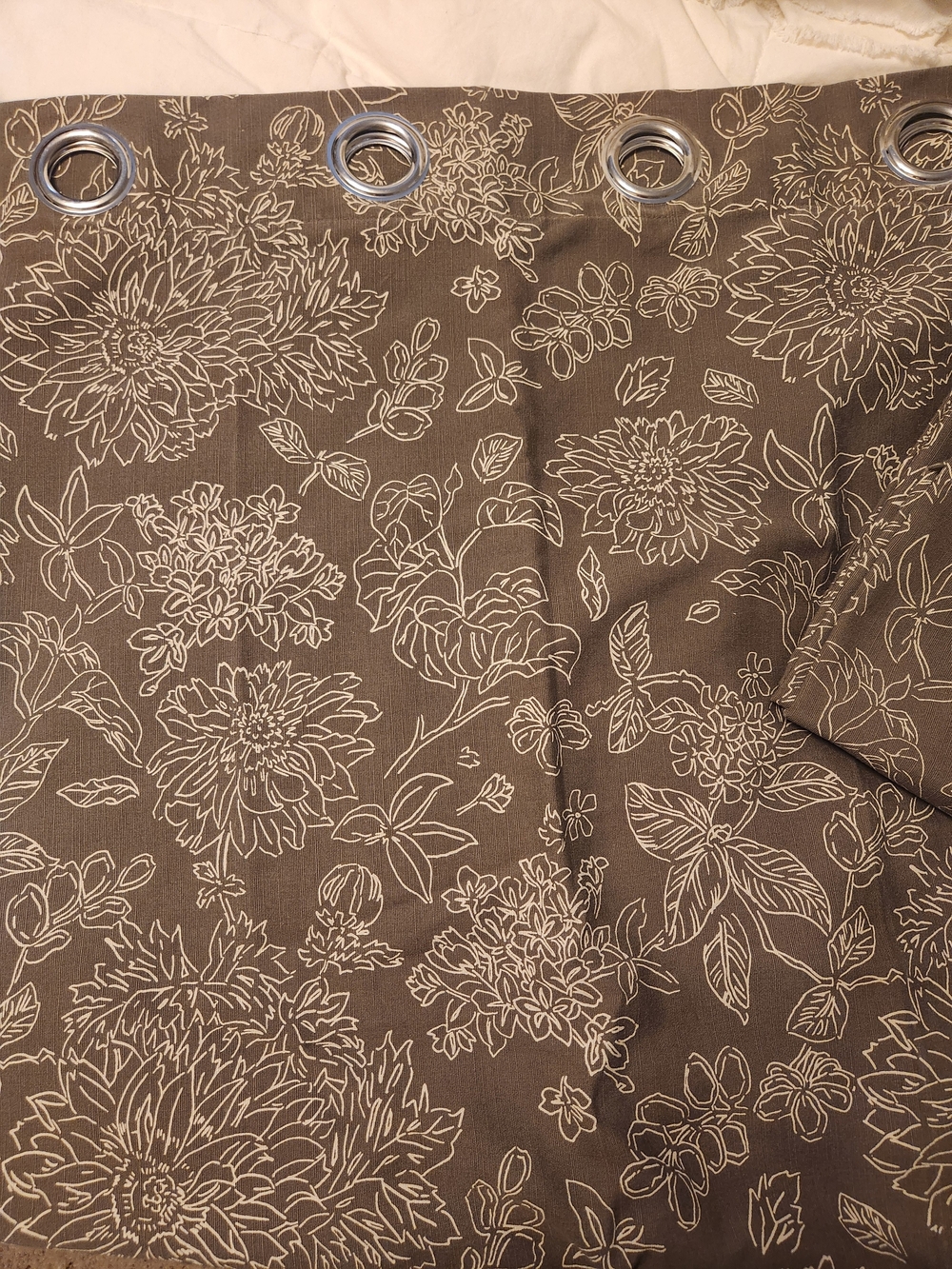 Threshold (Pair) Taupe Floral Curtains 54 X 84